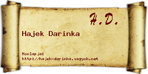 Hajek Darinka névjegykártya